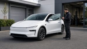 Tesla Model Y Juniper vor Service: Mobile Service und Alltag